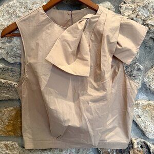 Anthropologie MAEVE poplin bow crop top size 4